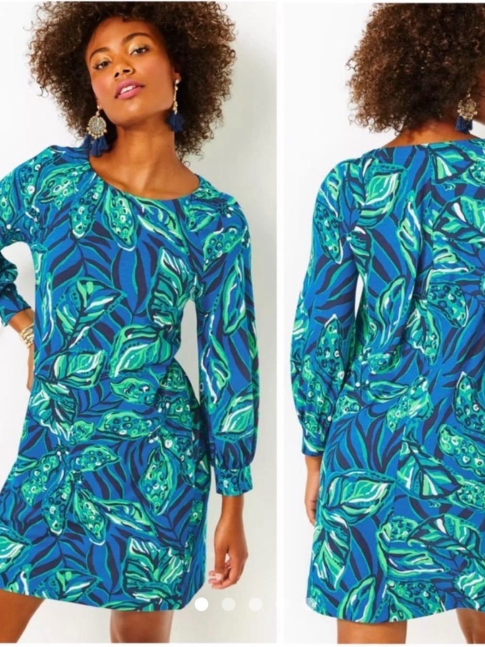 Lilly Pulitzer Elianna 3/4sleeve cotton Indigo breeze shady gators XS NWT